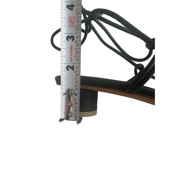 LOQ Dora Black Laceup Leather Kitten Heels Sandals Size 38 / US 8 - Picture 5 of 10